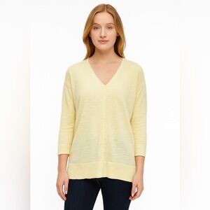 EILEEN FISHER Pale Yellow Linen Blend Sweater